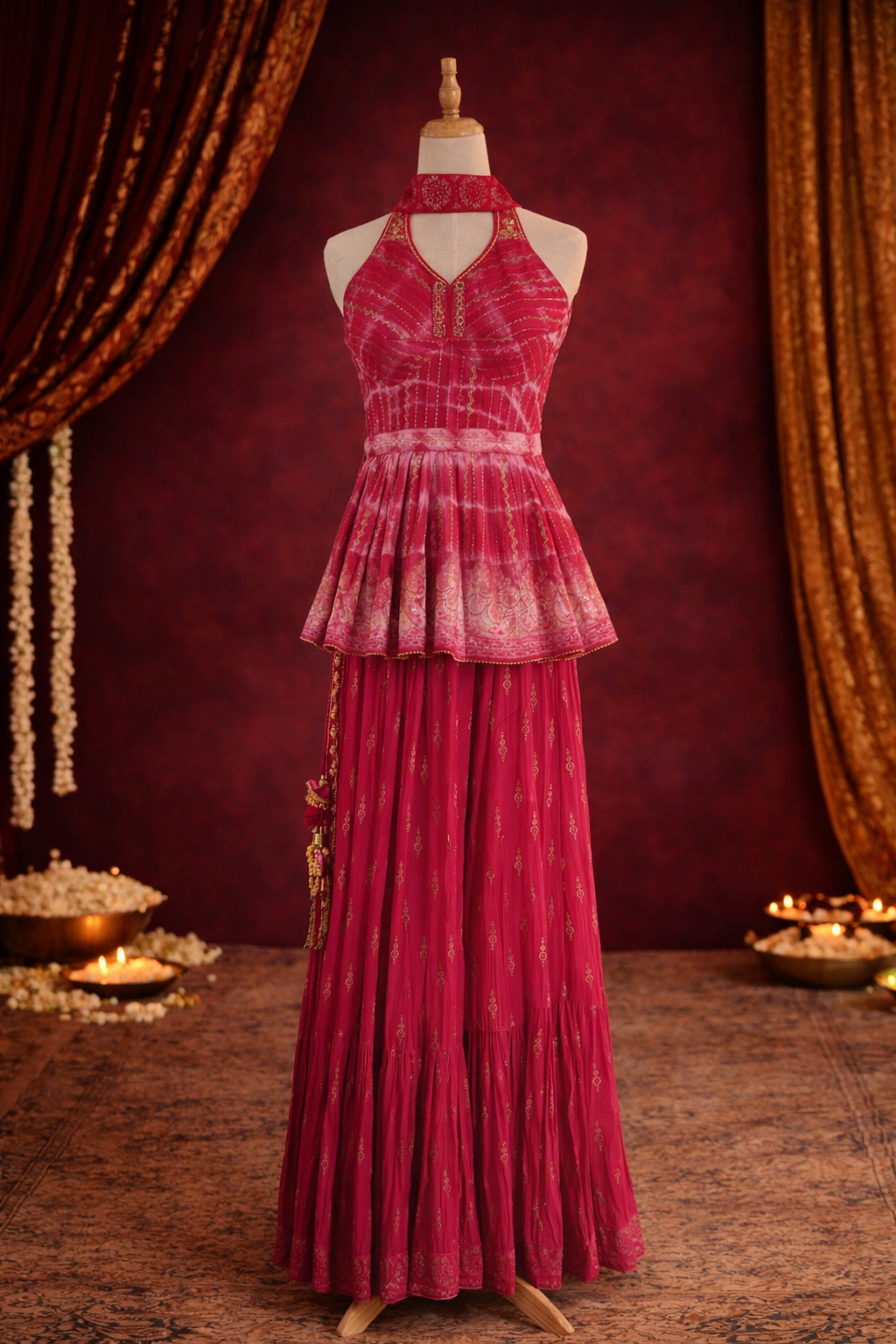 Hot Pink Royale Sharara Set