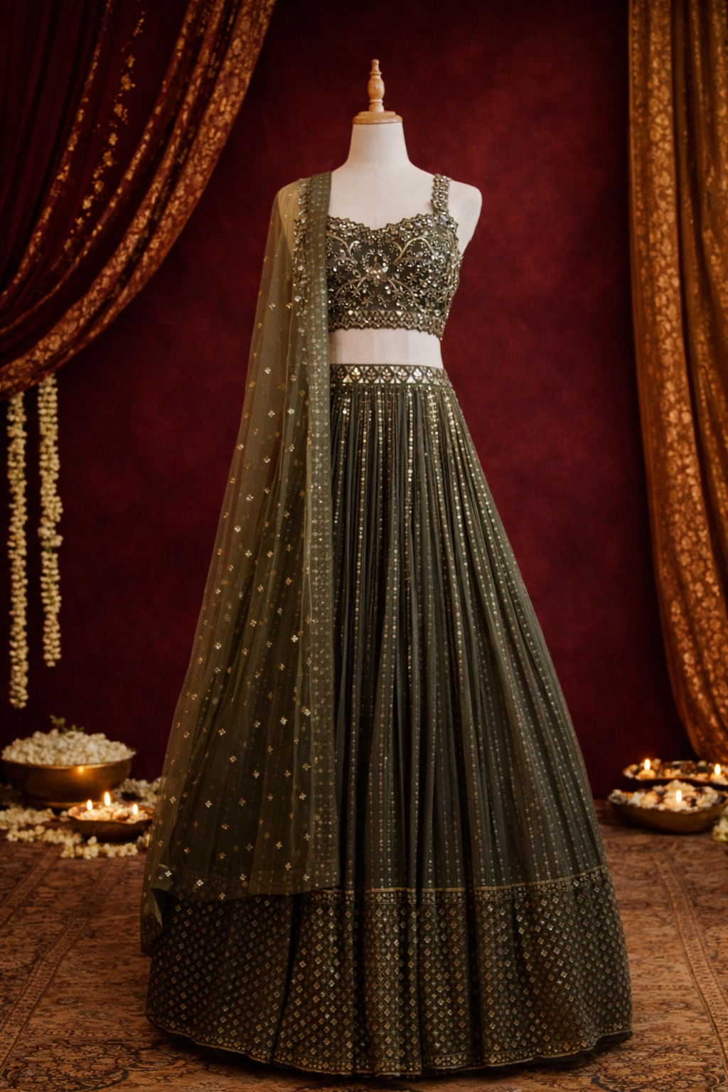 Olive Royale Lengha Set