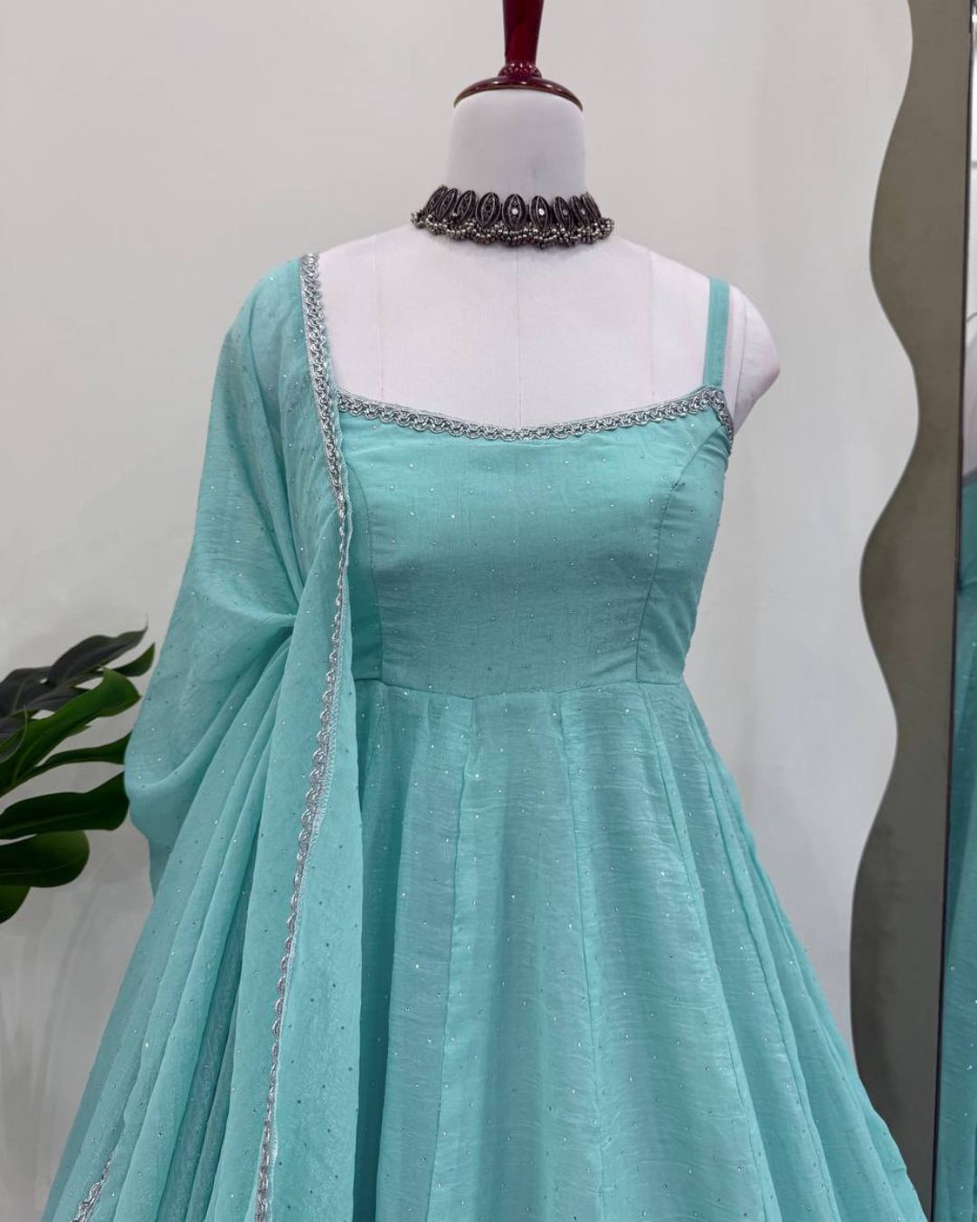 Ethereal Azure Anarkali