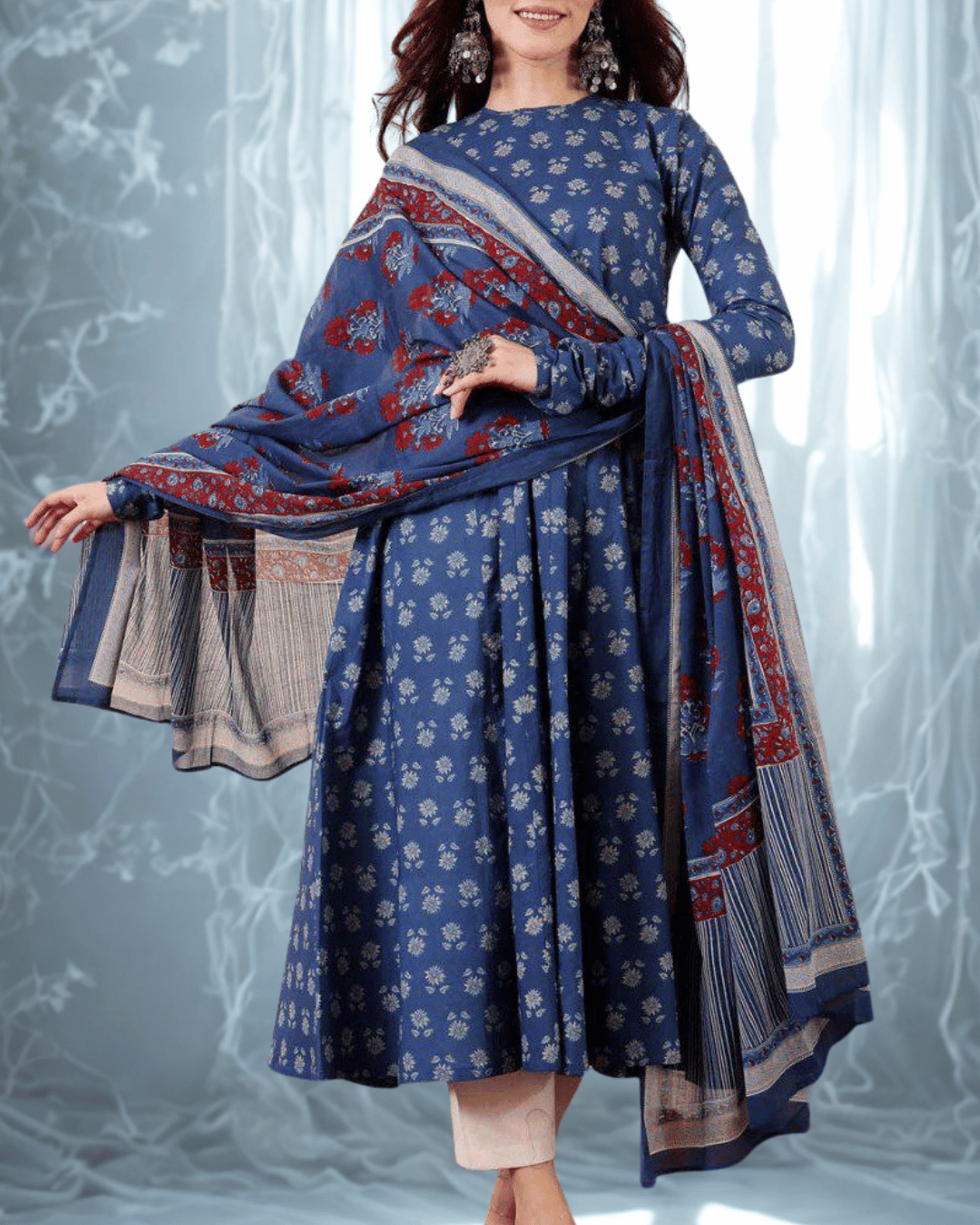Indigo Blossom Anarkali