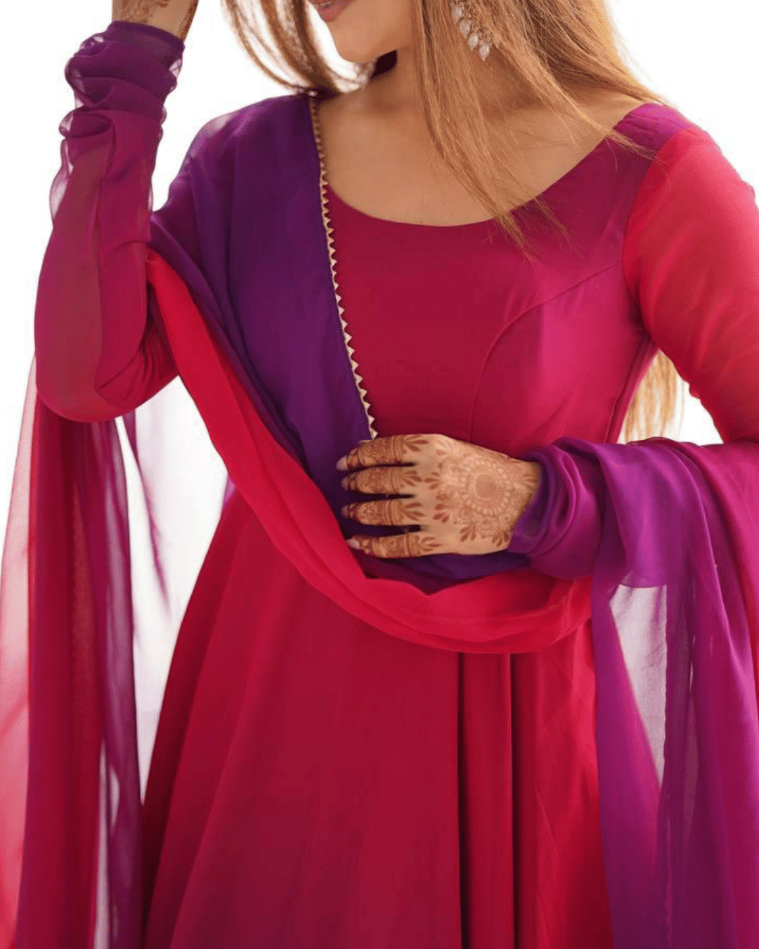 Scarlet Sunset/Lavender Dusk Anarkali