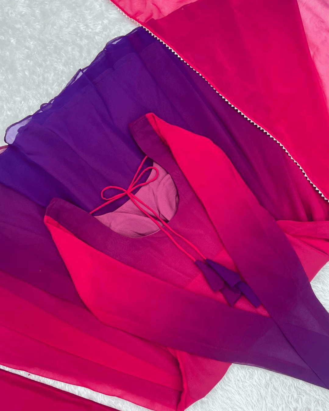 Scarlet Sunset/Lavender Dusk Anarkali