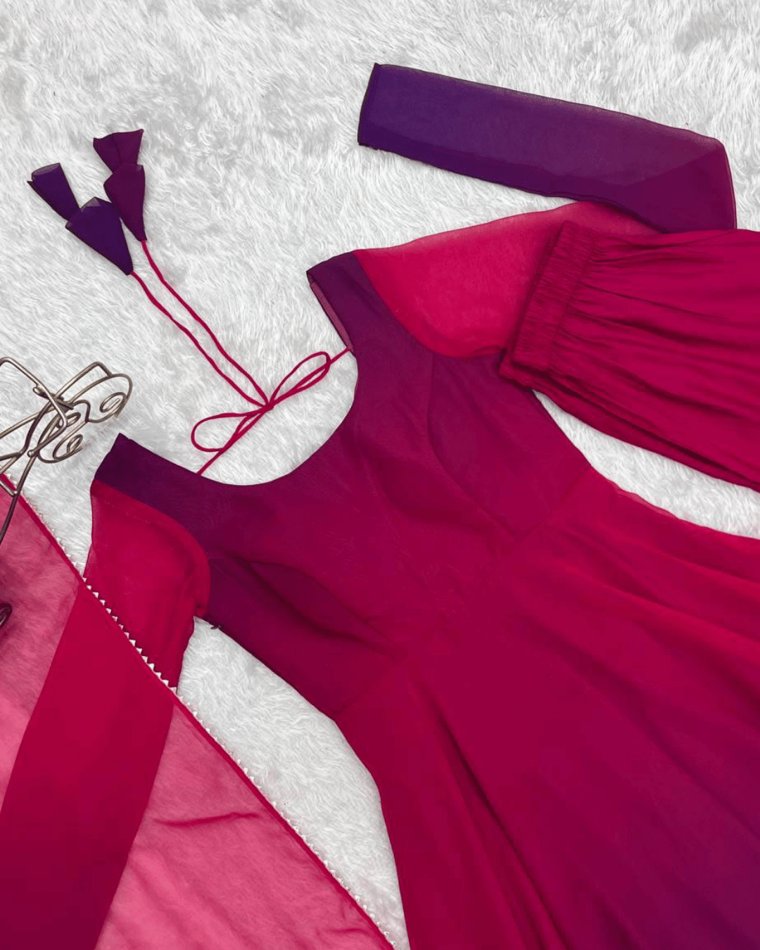 Scarlet Sunset/Lavender Dusk Anarkali