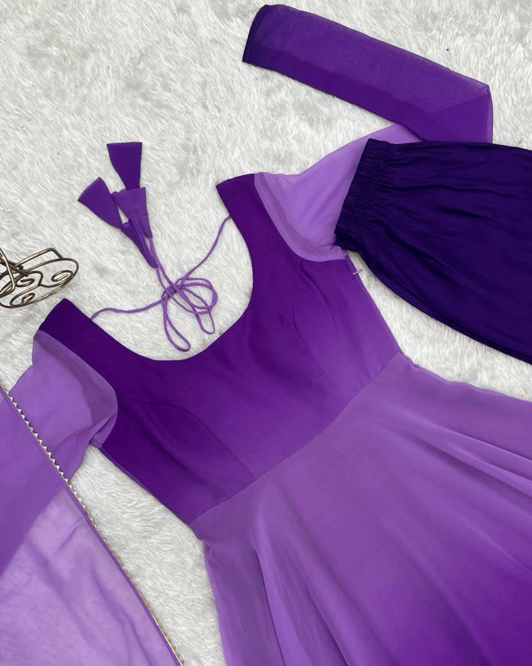 Scarlet Sunset/Lavender Dusk Anarkali