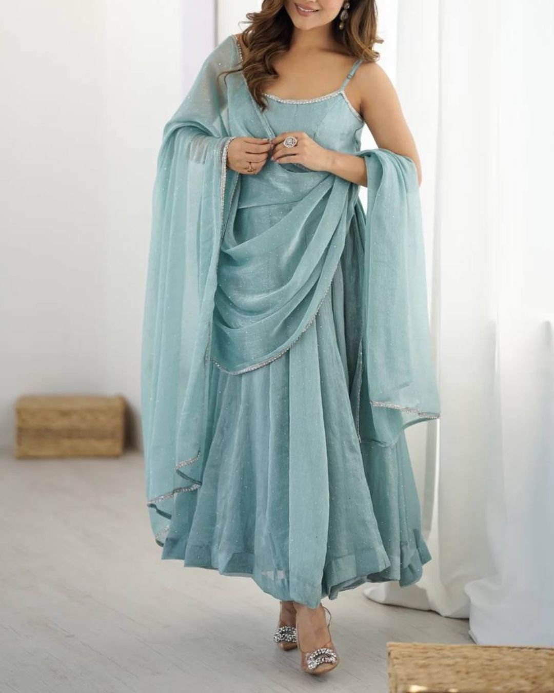 Ethereal Azure Anarkali