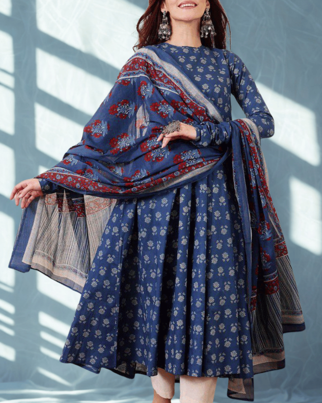 Indigo Blossom Anarkali