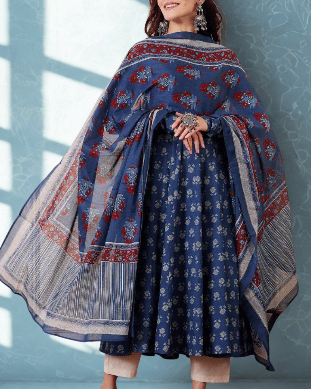 Indigo Blossom Anarkali