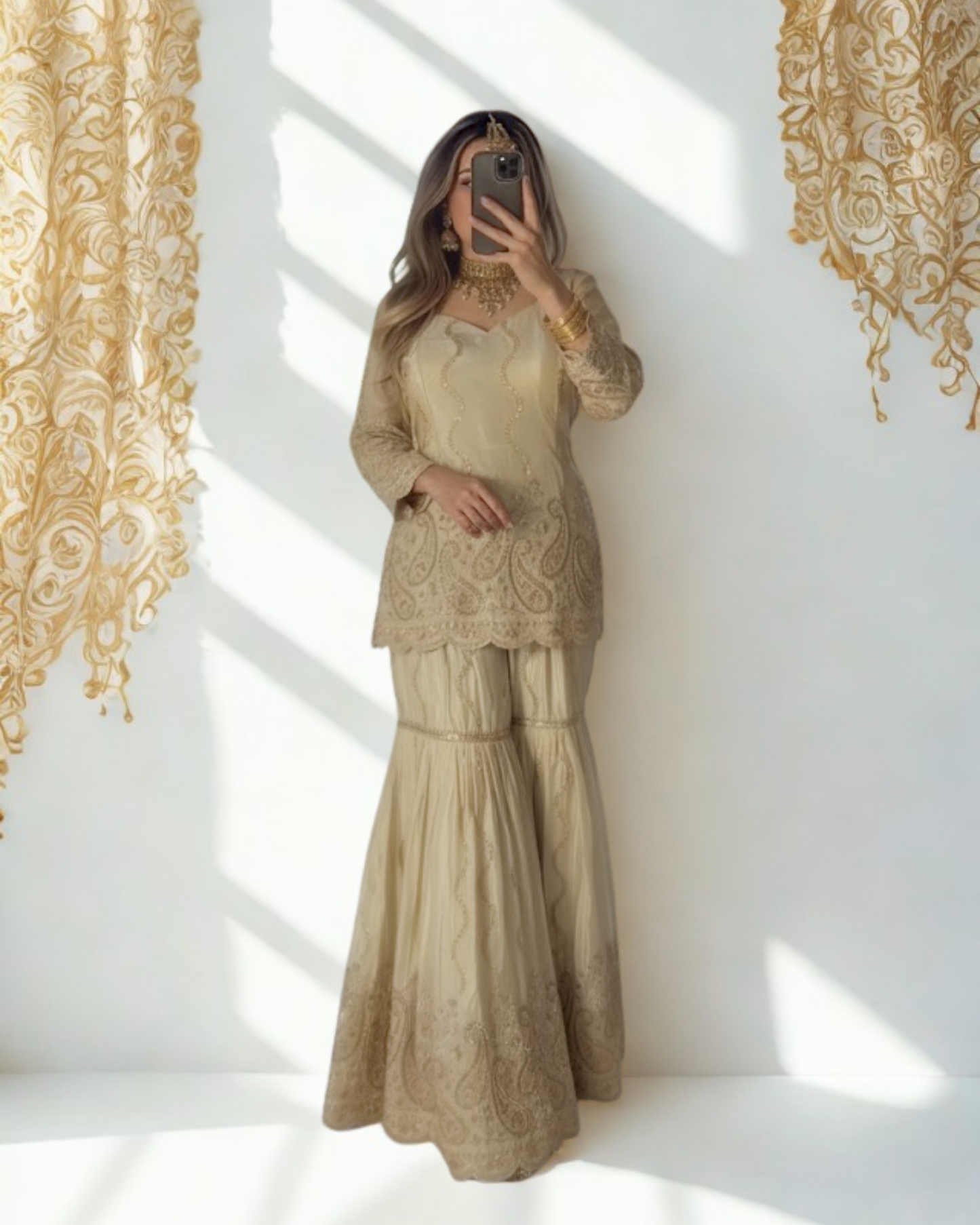 Gilded Twilight Sharara Set