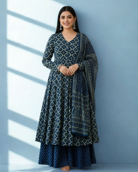 Indigo Dynasty Anarkali