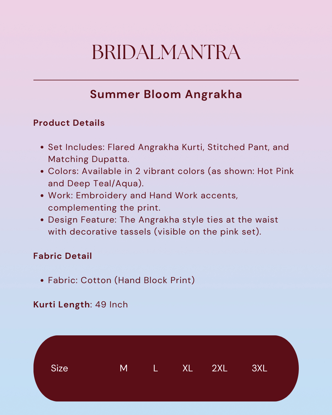 Summer Bloom Angrakha Set