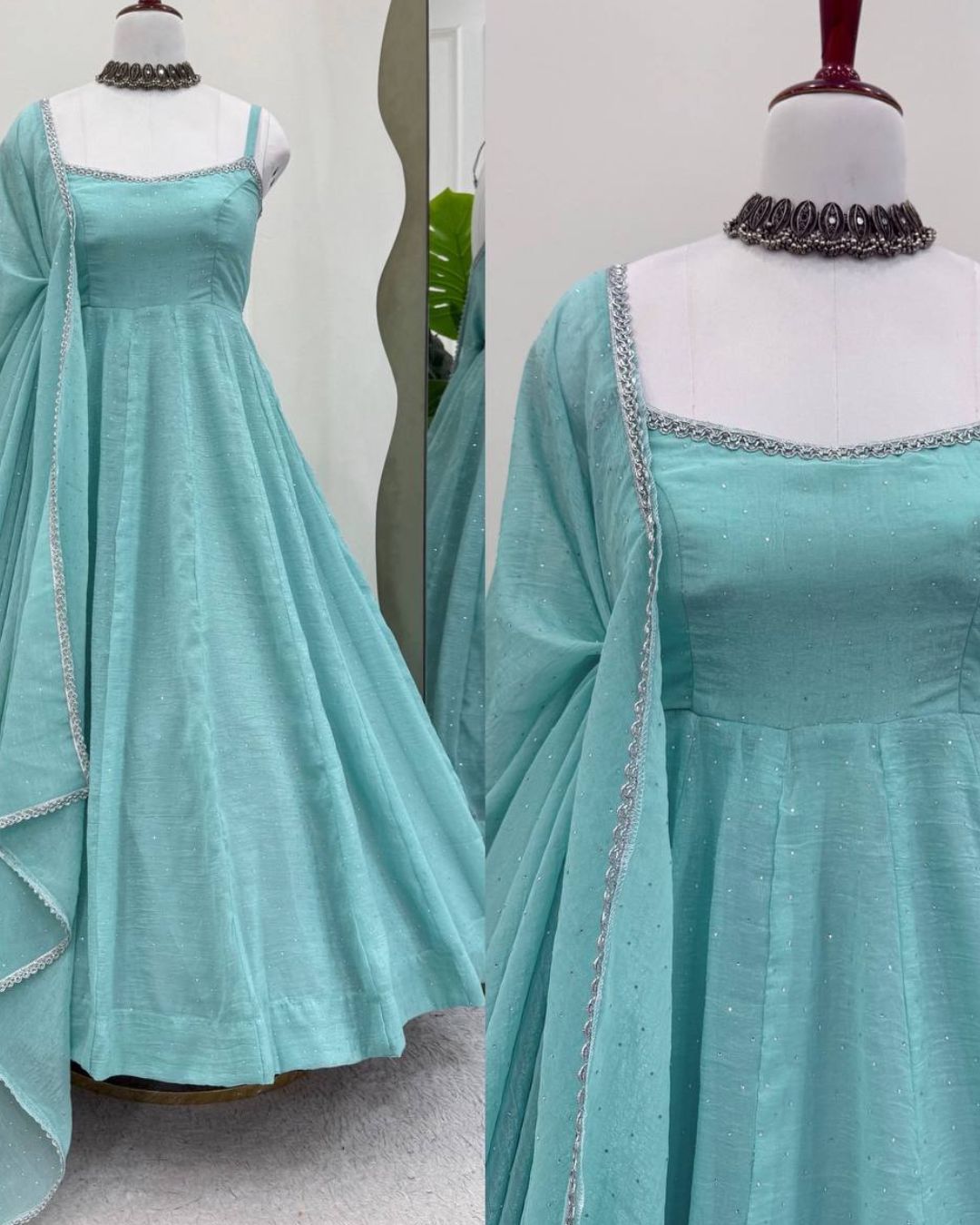 Ethereal Azure Anarkali