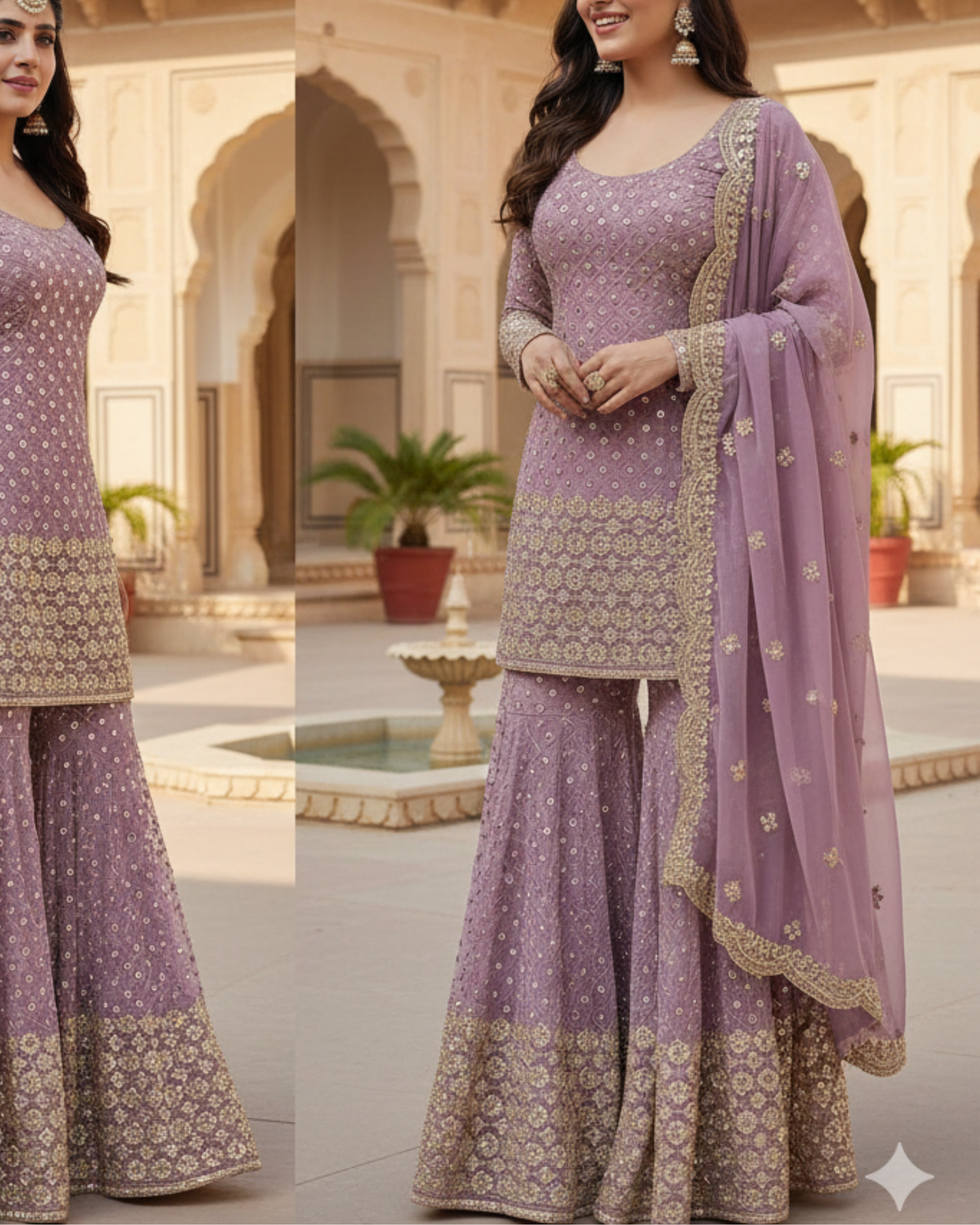 Lilac Haze Sharara Set