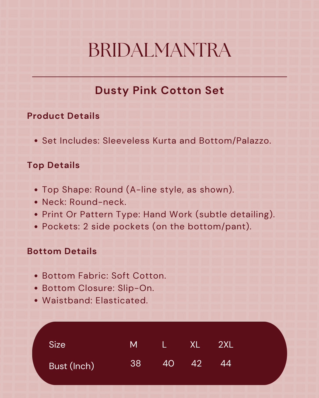 Dusty Pink Cotton Set