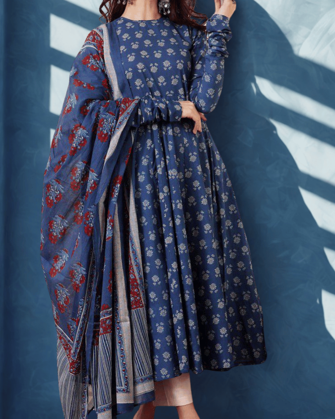 Indigo Blossom Anarkali