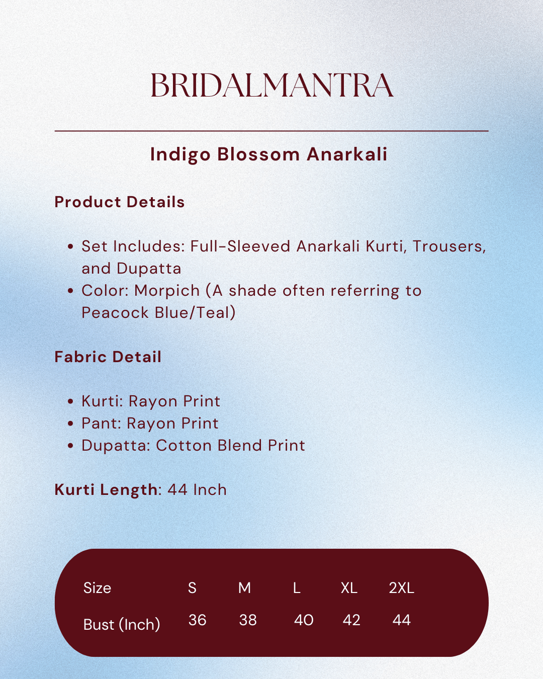 Indigo Blossom Anarkali