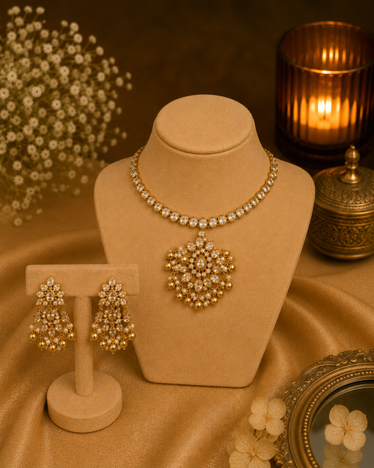 Polki Starburst Kundan Necklace Set
