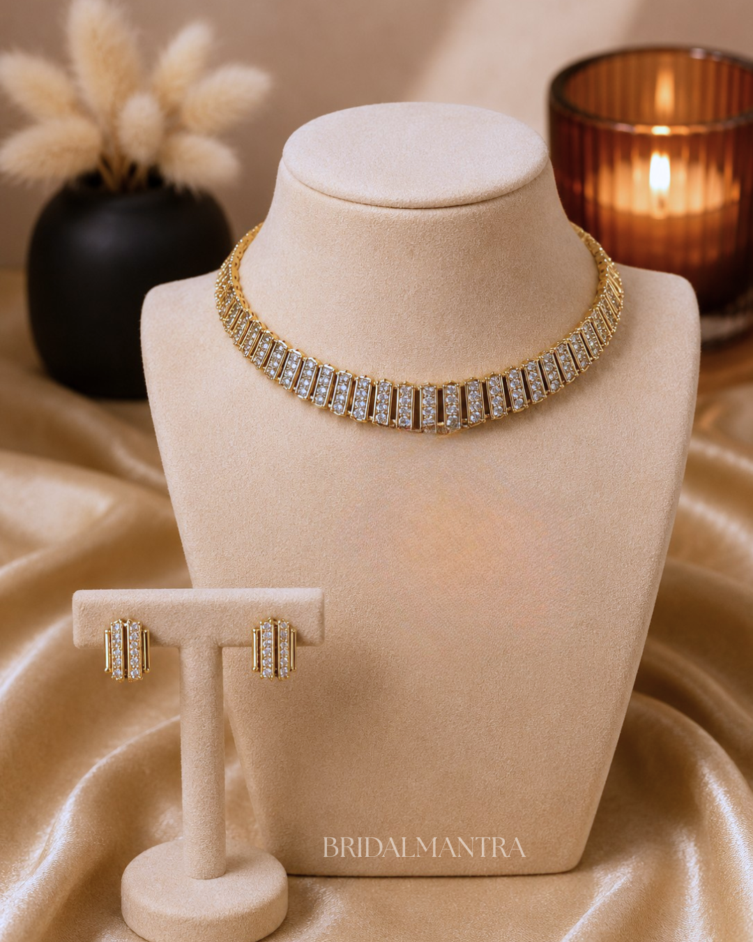 Lumière CZ Bar Link Choker Set